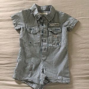 Baby boy gingham romper